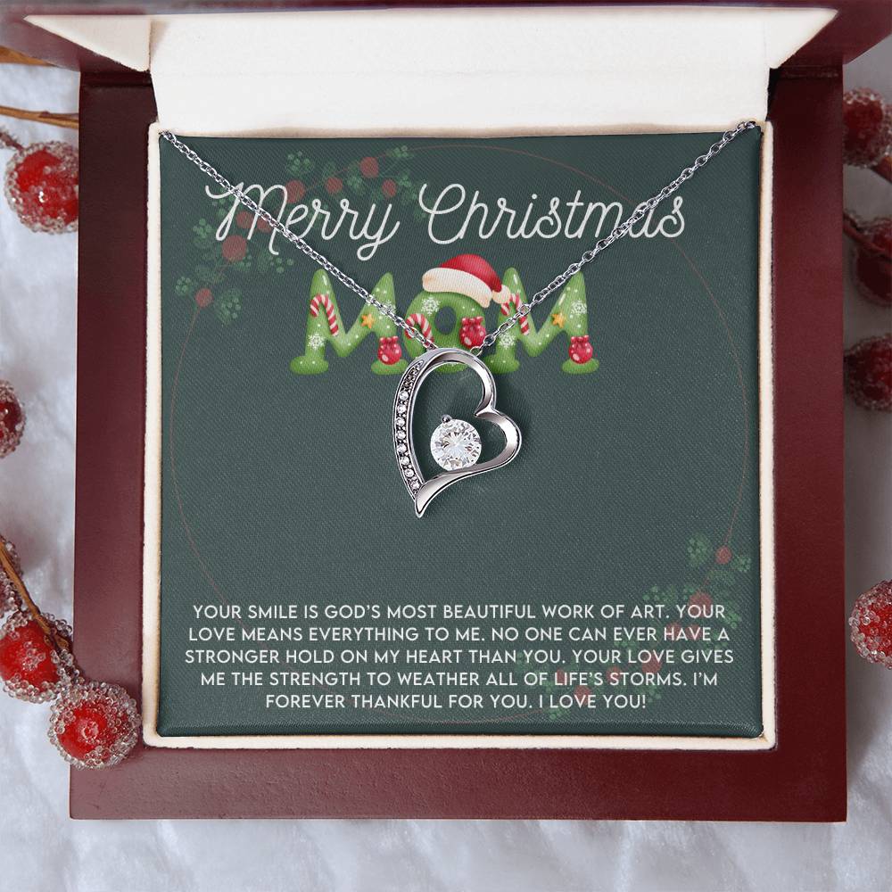 Merry Christmas to Mom - Loving Message and Necklace