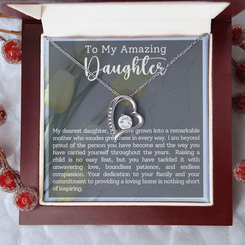 To My Amazing Daughter Remarkable Mother Forever Love Necklace