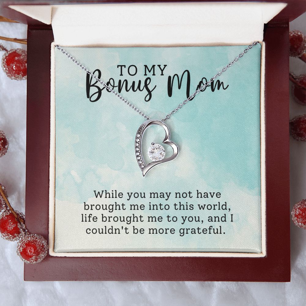 To My Bonus Mom Life Broght Me To You Forever Love Necklace