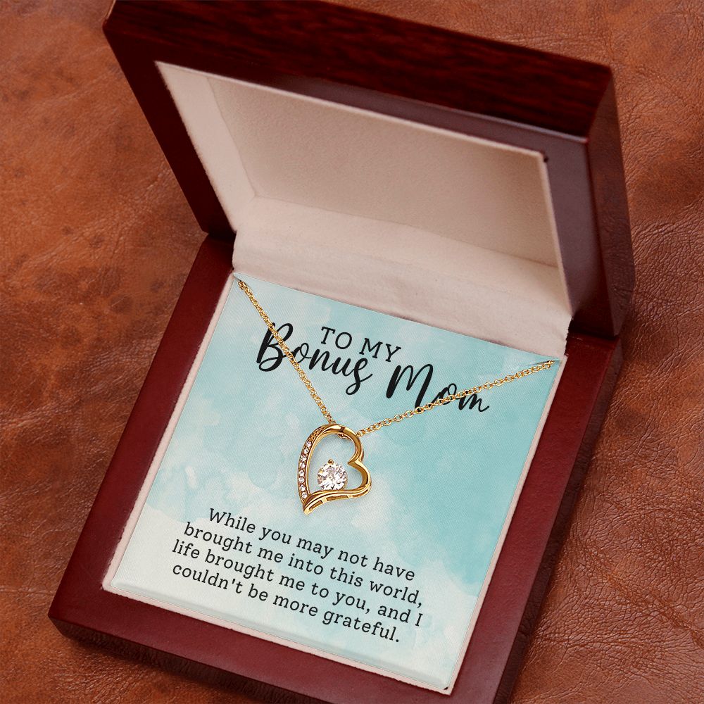 To My Bonus Mom Life Broght Me To You Forever Love Necklace