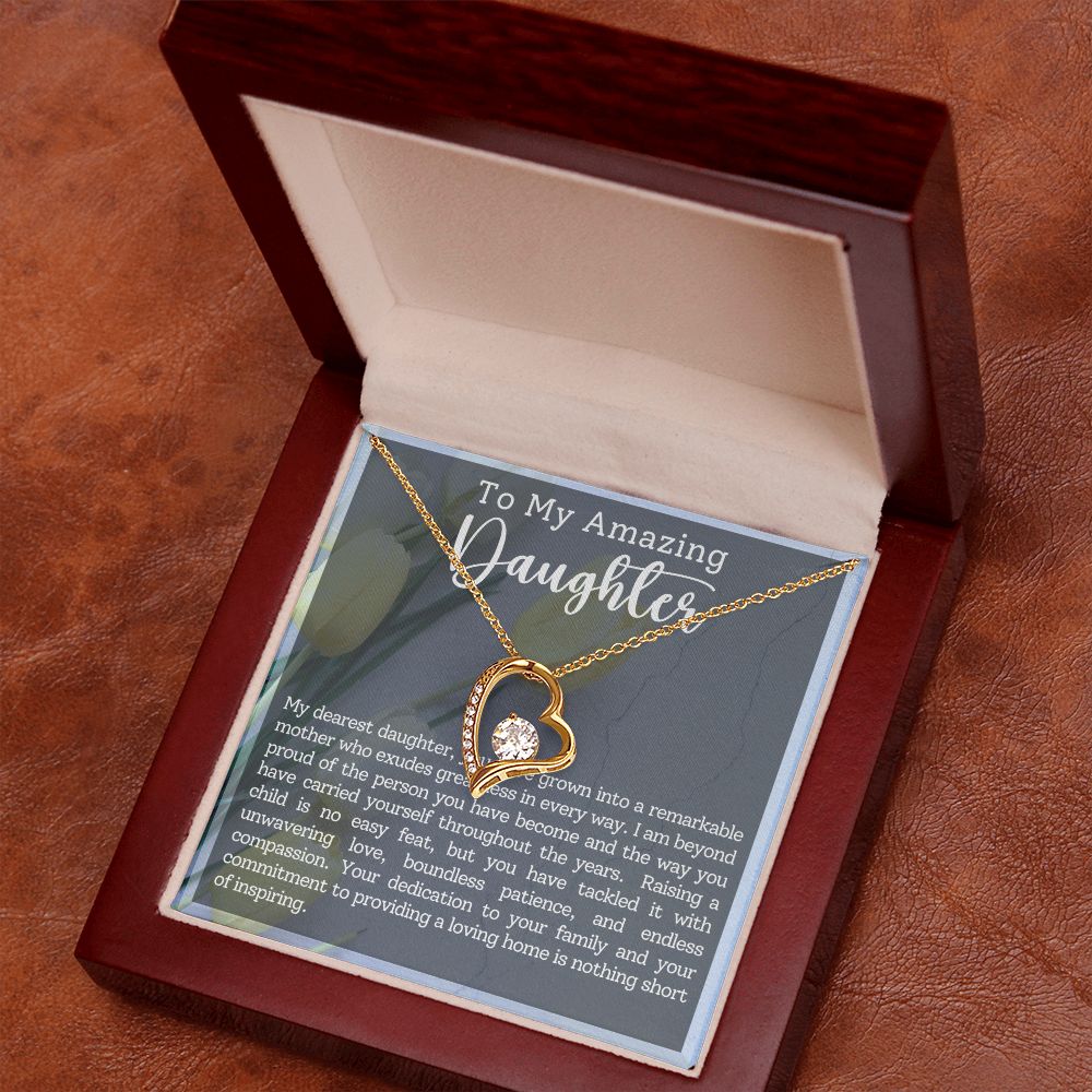 To My Amazing Daughter Remarkable Mother Forever Love Necklace