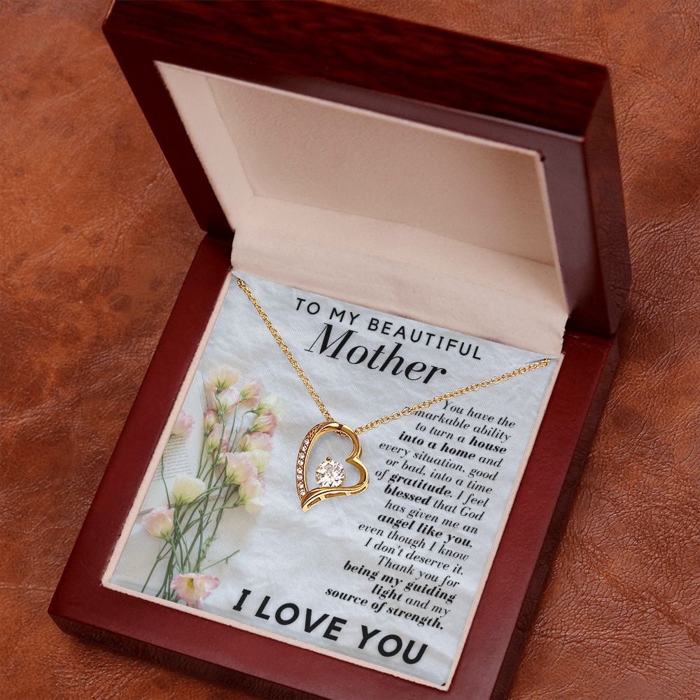 To My Beautiful Mother House Into A Home Forever Love Necklace