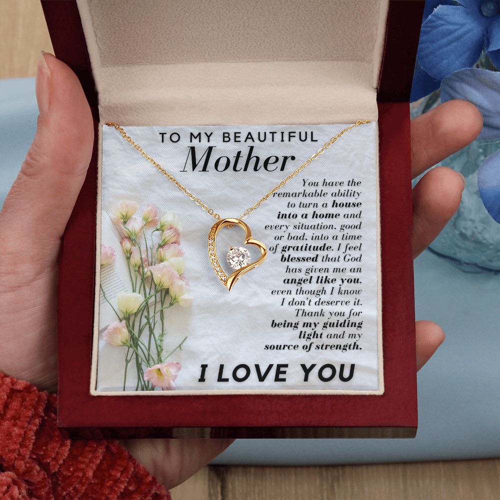 To My Beautiful Mother House Into A Home Forever Love Necklace