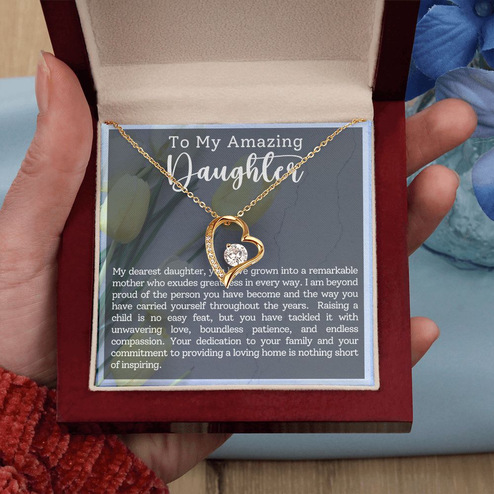 To My Amazing Daughter Remarkable Mother Forever Love Necklace