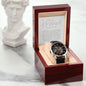 To My Husband The Strength of Our Family Men's Openwork Watch with Mahogany Box