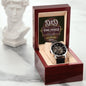To My Dad Time Passes HERO Men's Openwork Watch with Mahogany Box