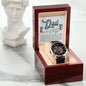 Dad - Today I Celebrate You Men's Openwork Watch with Mahogany Box