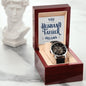 Husband And Father Everyone Dreams of Having Men's Openwork Watch with Mahogany Box
