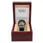 To My Dad Thank You Is Not Enough Men's Openwork Watch with Mahogany Box
