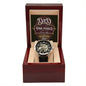 To My Dad Time Passes HERO Men's Openwork Watch with Mahogany Box