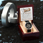 To Make A Dad God Used Men's Openwork Watch with Mahogany Box
