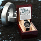 Dad - Today I Celebrate You Men's Openwork Watch with Mahogany Box