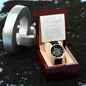 To My Husband The Strength of Our Family Men's Openwork Watch with Mahogany Box