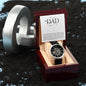 To My Dad Thank You Is Not Enough Men's Openwork Watch with Mahogany Box