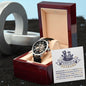 To My Wonderful Husband Men's Openwork Watch with Mahogany Box