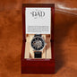 To My Dad Thank You Is Not Enough Men's Openwork Watch with Mahogany Box