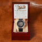 To Make A Dad God Used Men's Openwork Watch with Mahogany Box