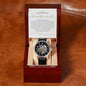 To My Handsome Husband Men's Openwork Watch with Mahogany Box