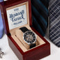 Husband And Father Everyone Dreams of Having Men's Openwork Watch with Mahogany Box