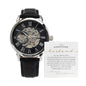 To My Handsome Husband Men's Openwork Watch with Mahogany Box