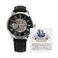 To My Wonderful Husband Men's Openwork Watch with Mahogany Box