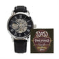 To My Dad Time Passes HERO Men's Openwork Watch with Mahogany Box