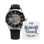 Husband And Father Everyone Dreams of Having Men's Openwork Watch with Mahogany Box