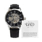 To My Dad Thank You Is Not Enough Men's Openwork Watch with Mahogany Box