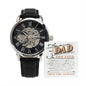 To Make A Dad God Used Men's Openwork Watch with Mahogany Box
