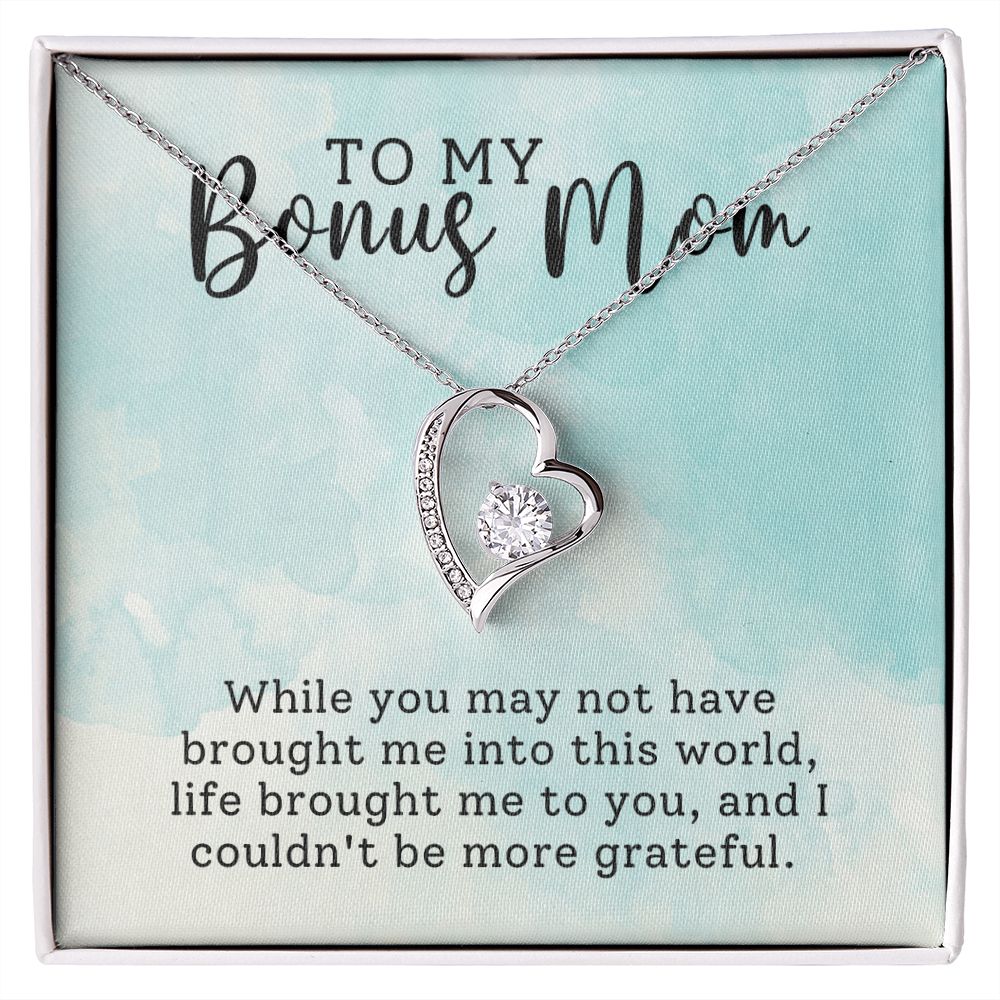 To My Bonus Mom Life Broght Me To You Forever Love Necklace