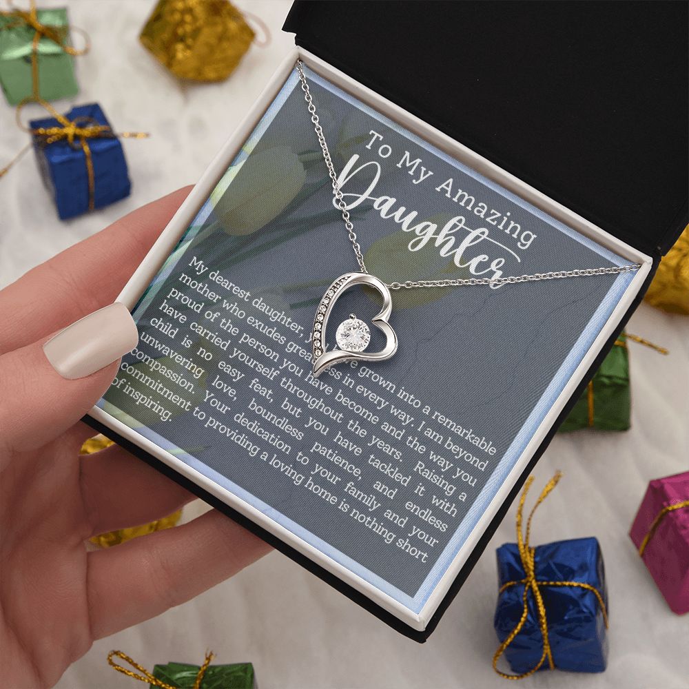 To My Amazing Daughter Remarkable Mother Forever Love Necklace