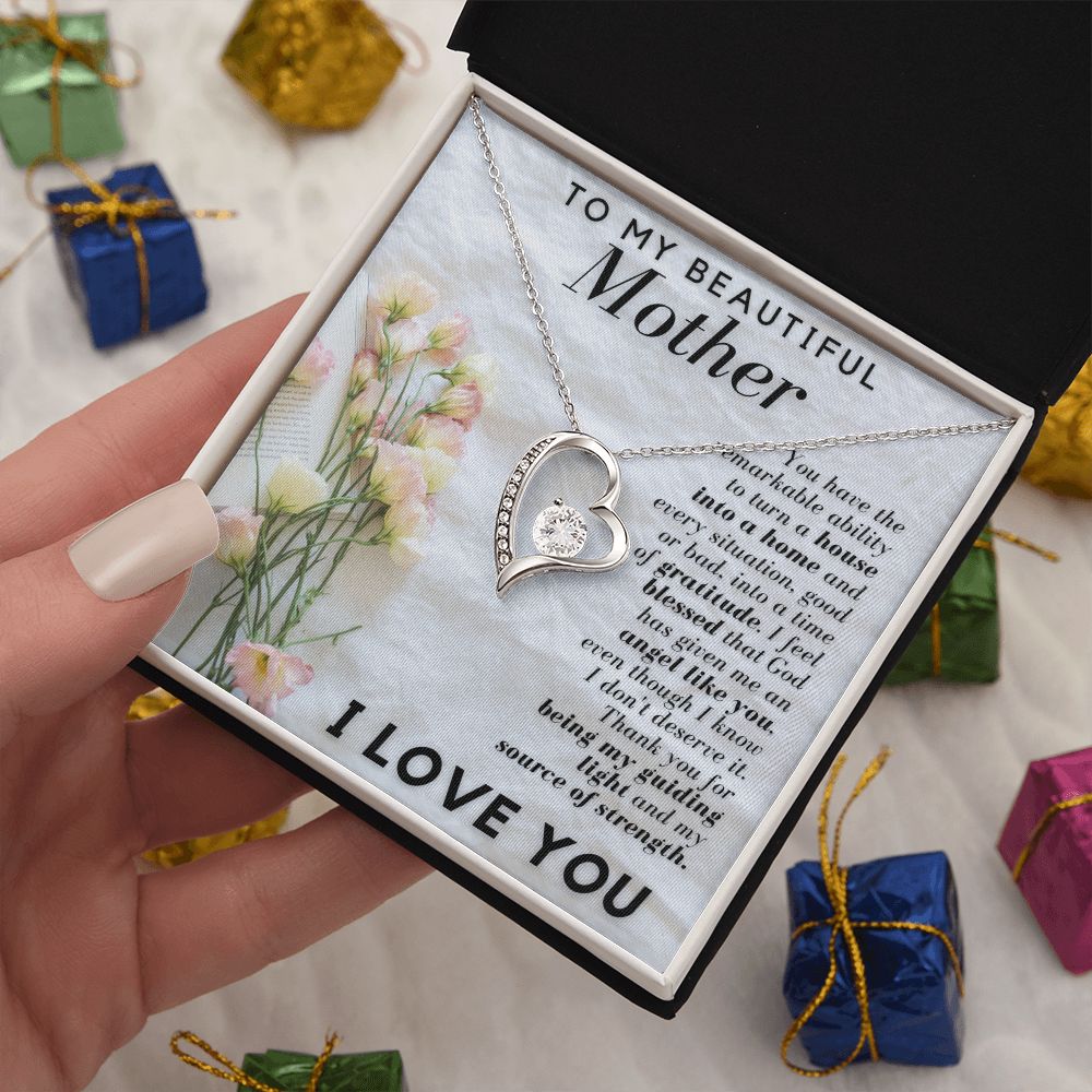 To My Beautiful Mother House Into A Home Forever Love Necklace