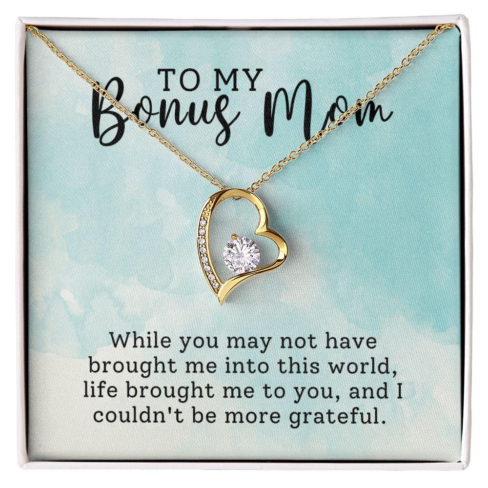 To My Bonus Mom Life Broght Me To You Forever Love Necklace