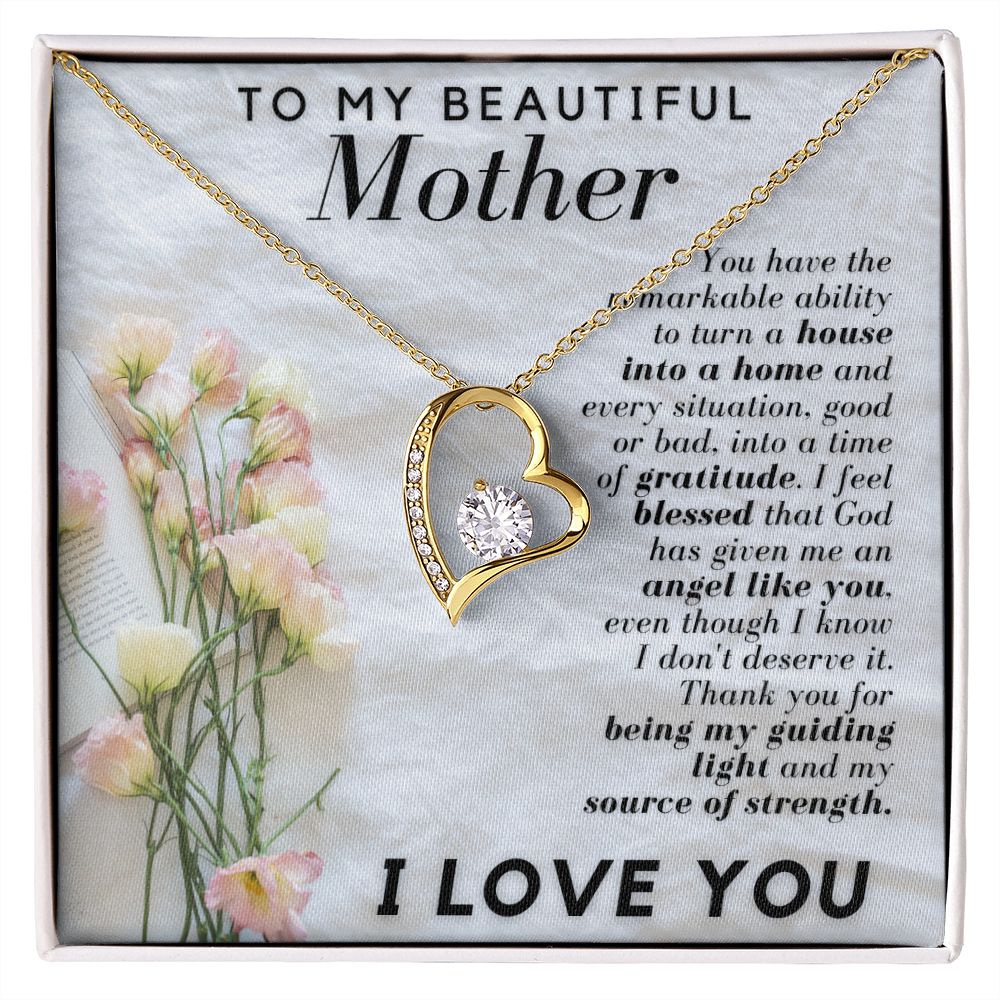 To My Beautiful Mother House Into A Home Forever Love Necklace