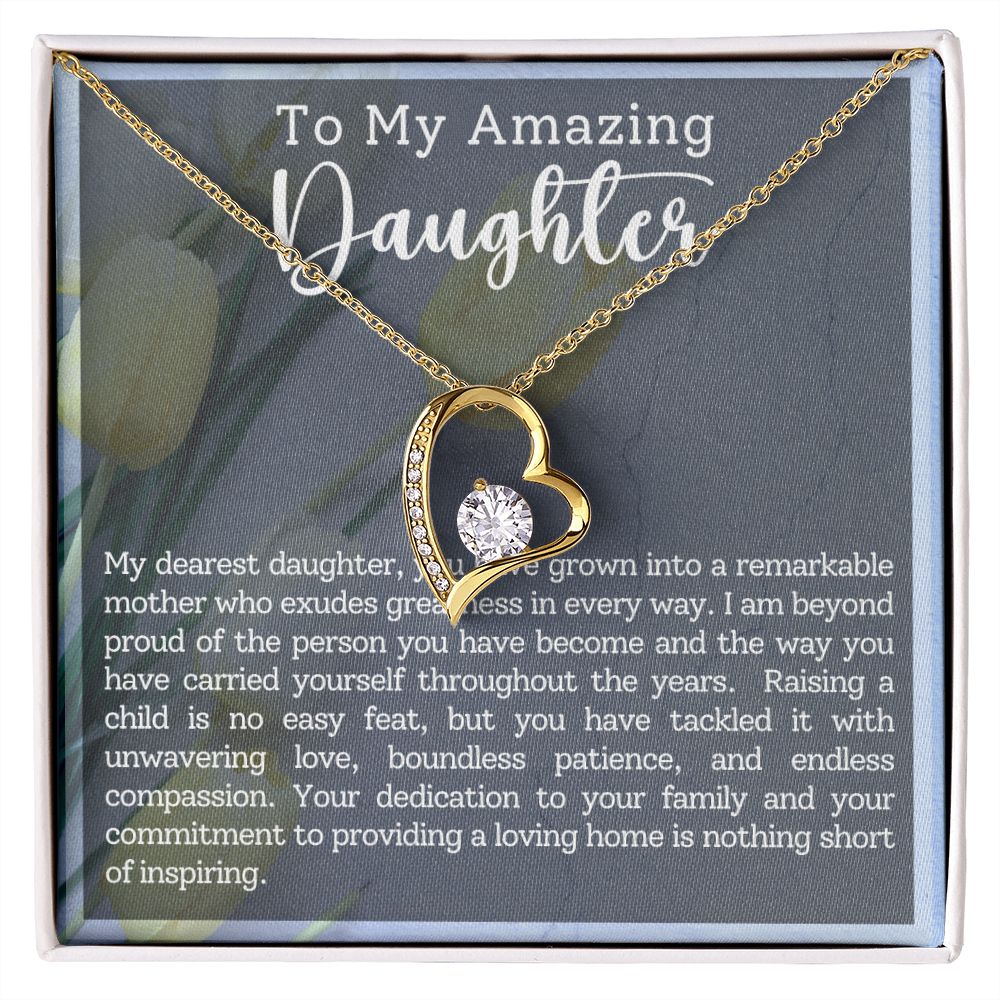 To My Amazing Daughter Remarkable Mother Forever Love Necklace