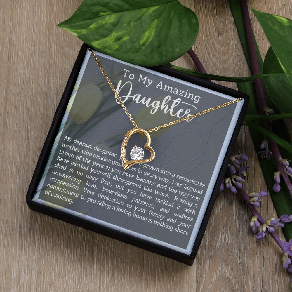 To My Amazing Daughter Remarkable Mother Forever Love Necklace