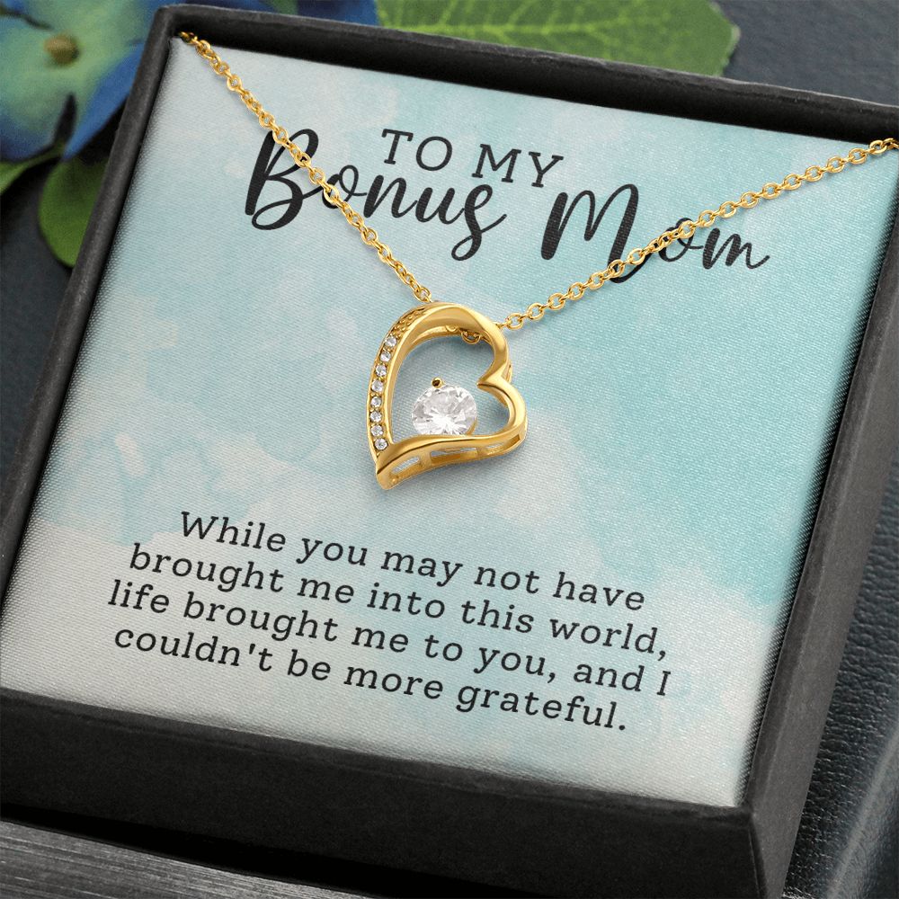 To My Bonus Mom Life Broght Me To You Forever Love Necklace