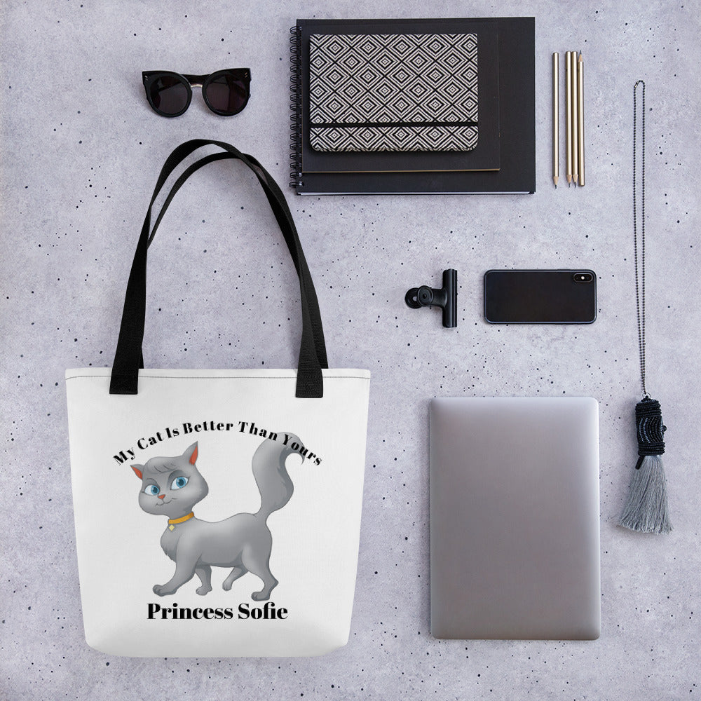 Personalized tote, Funny Cat Tote, Gift for Cat Lovers, Tote for Cat Owners, My Cat Is Better Than Yours Tote bag