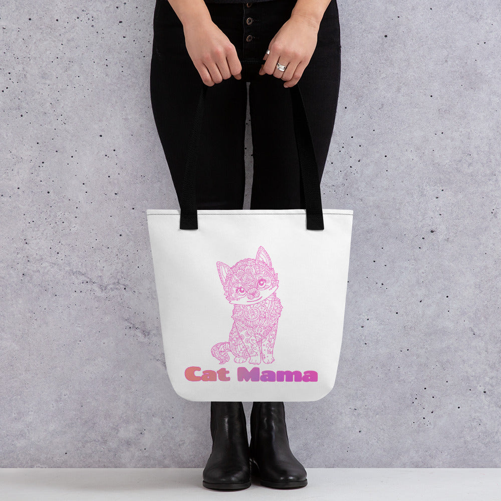 Cat Mama, Cat Tote, Kitty Kitten Tote, I Love Cats Tote bag
