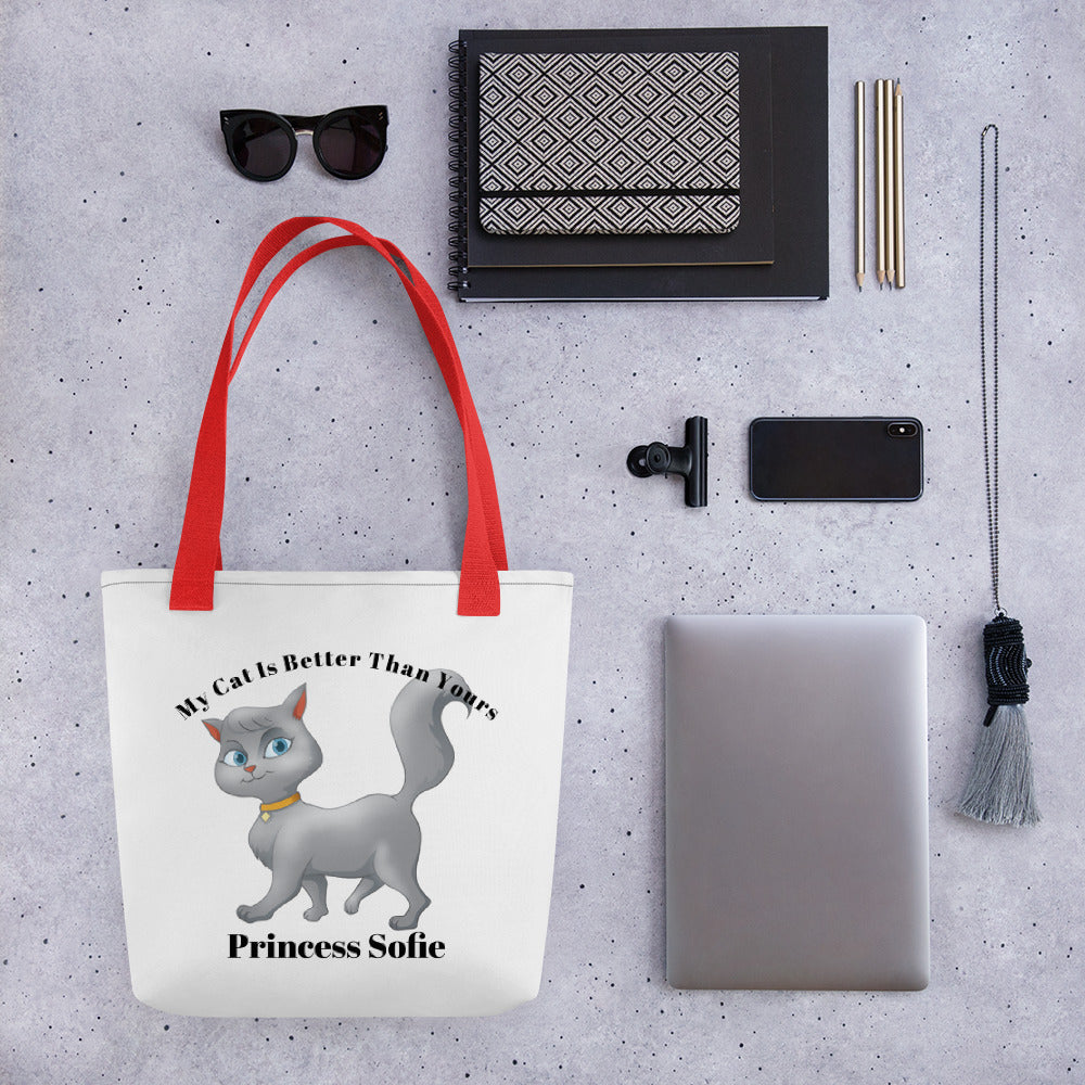 Personalized tote, Funny Cat Tote, Gift for Cat Lovers, Tote for Cat Owners, My Cat Is Better Than Yours Tote bag