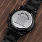 Husband - I Feel Secure In Your Arms - Engraved Black Chronograph Watch