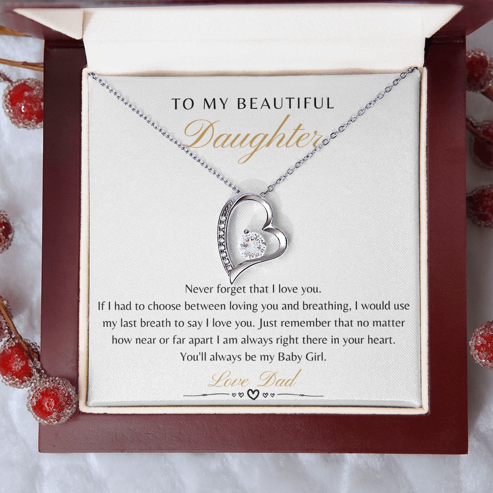 Daughter From Dad - Never Forget That I Love You - Forever Love Necklace