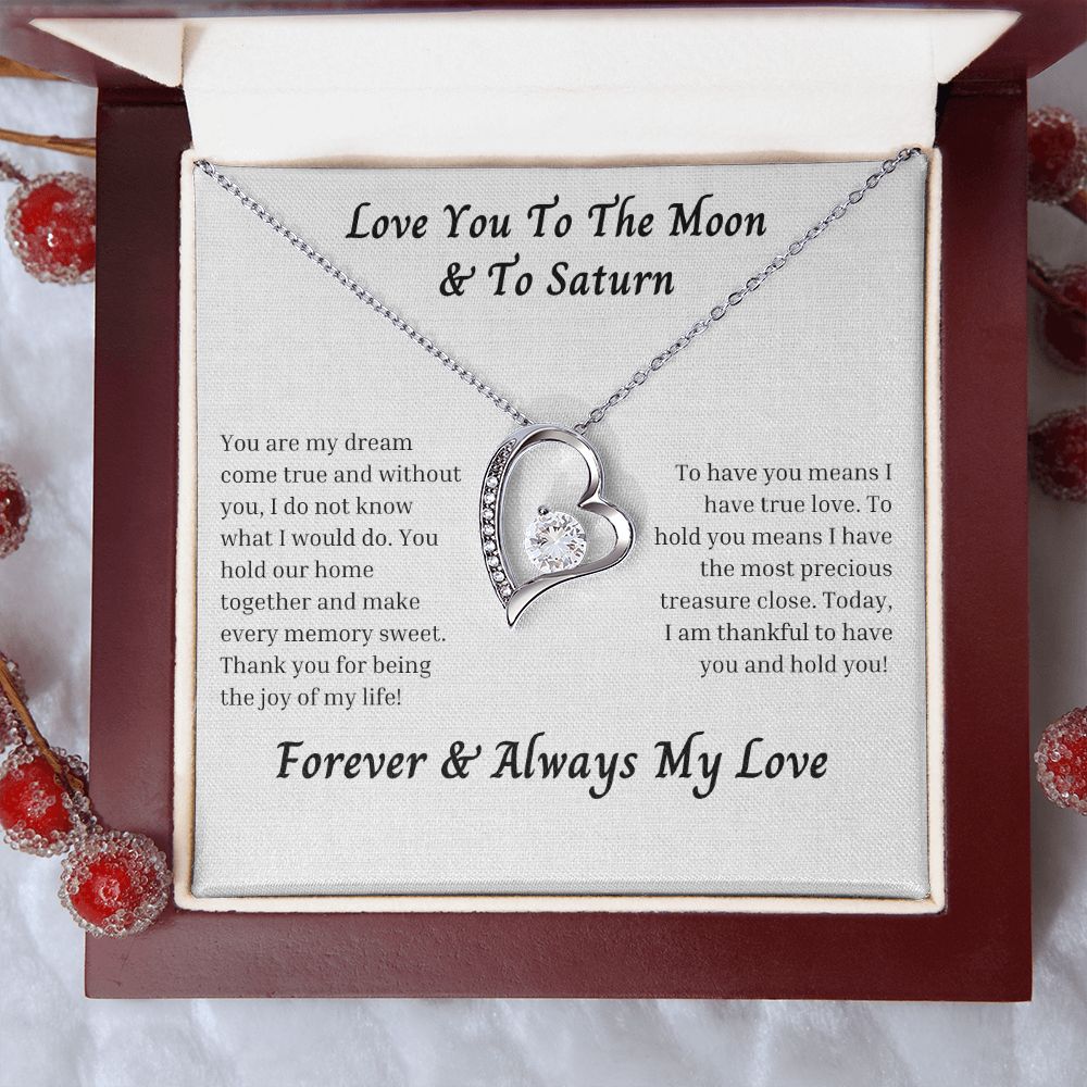 Love You To The Moon And To Saturn 006 Forever Love Necklace