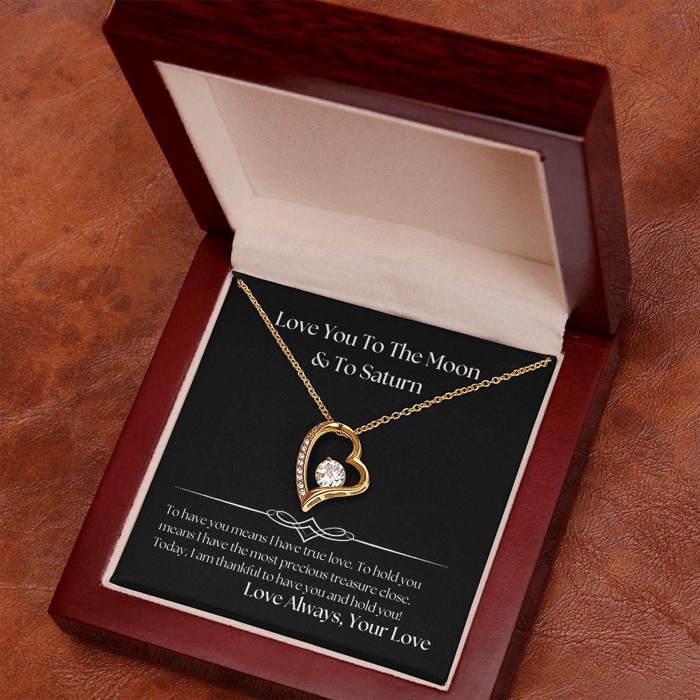 Love You To The Moon And To Saturn 002 Forever Love Necklace