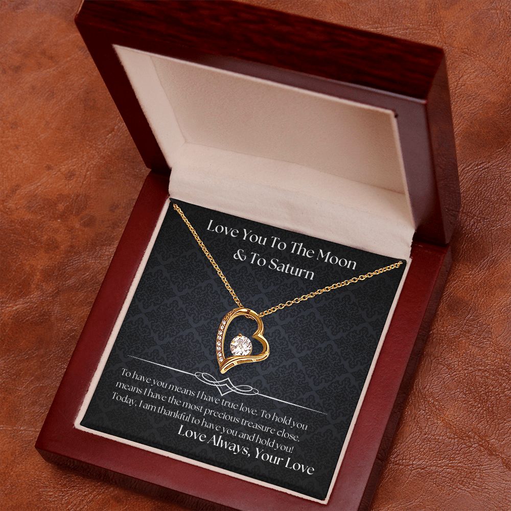 Love You To The Moon And To Saturn 003 Forever Love Necklace