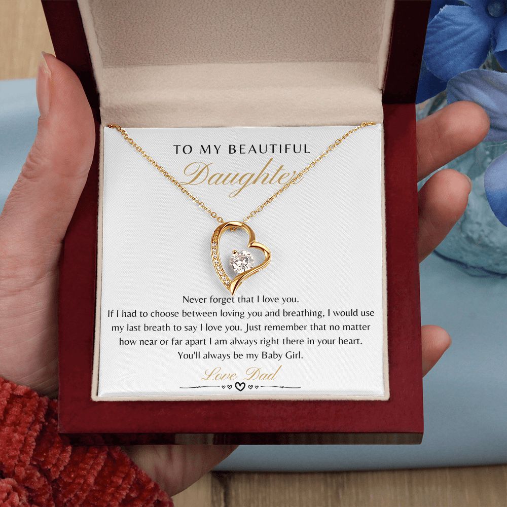 Daughter From Dad - Never Forget That I Love You - Forever Love Necklace