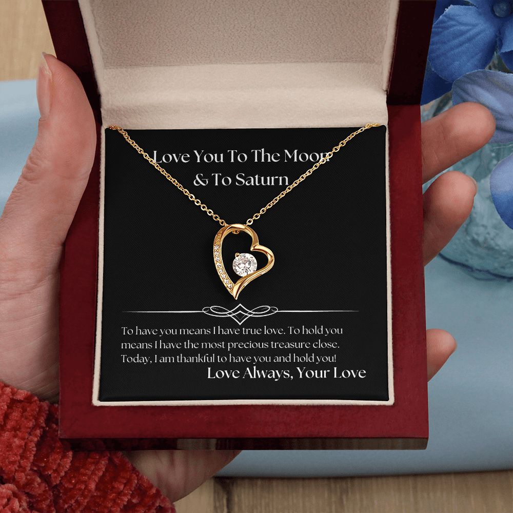 Love You To The Moon And To Saturn 002 Forever Love Necklace