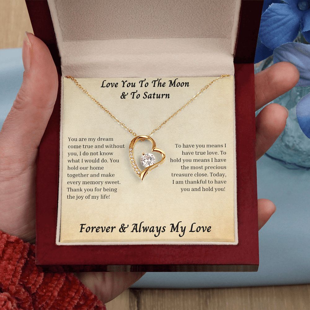 Love You To The Moon And To Saturn 007 Forever Love Necklace