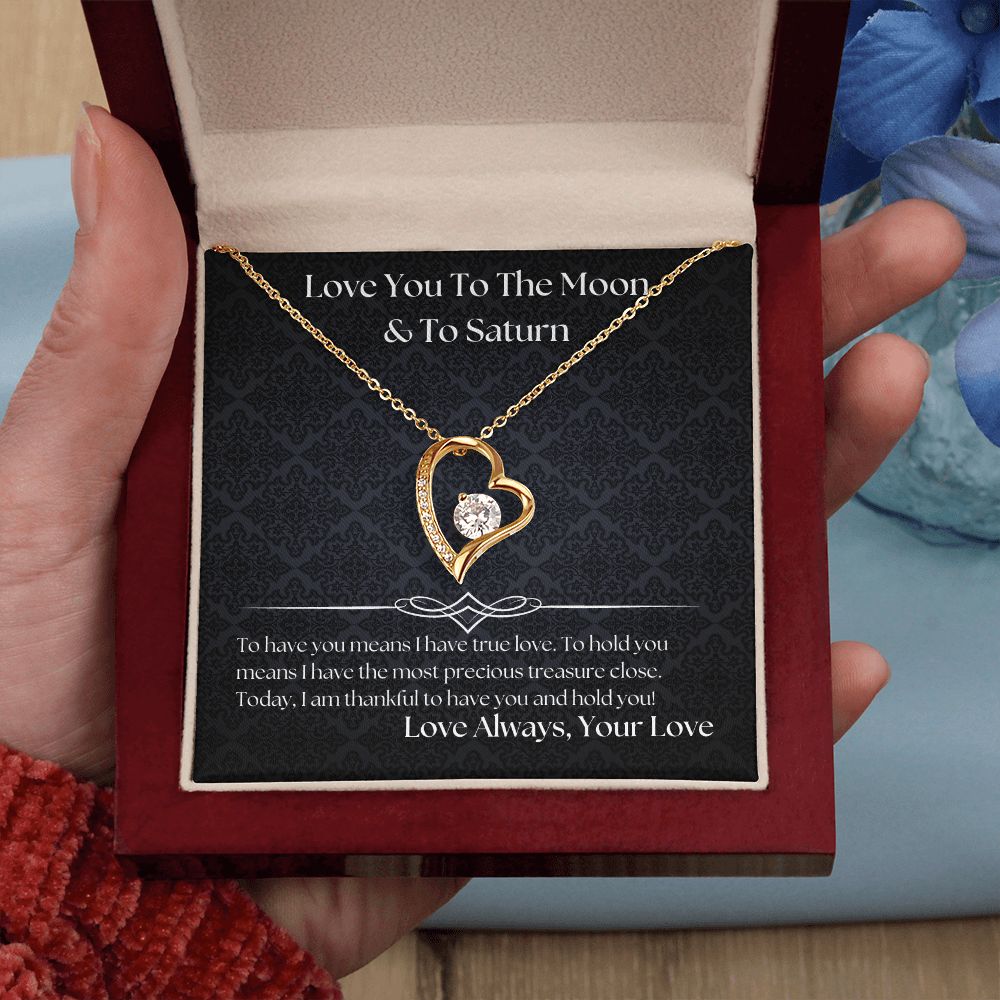 Love You To The Moon And To Saturn 003 Forever Love Necklace