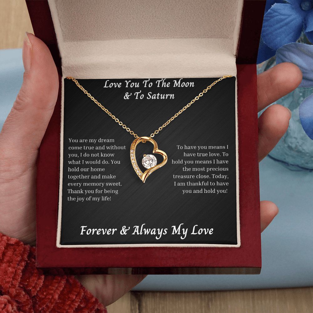 Love You To The Moon And To Saturn 011 Forever Love Necklace